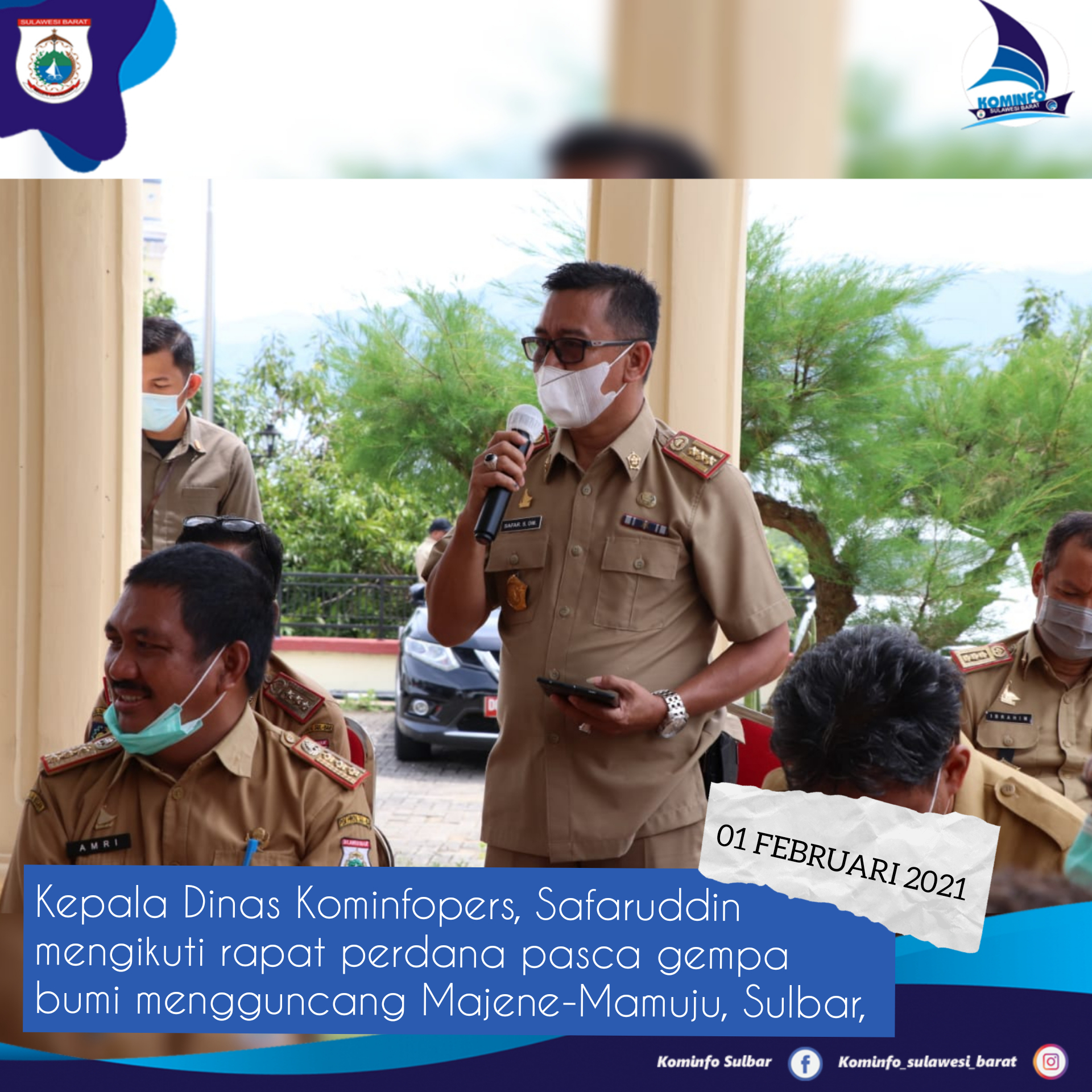 rapat perdana pasca gempa bumi mengguncang Majene-Mamuju, Sulbar, 15 Juni 2021