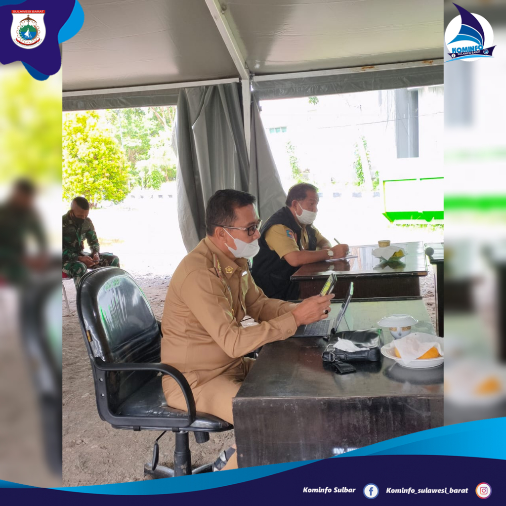 rapat  evaluasi penanganan bencana  di Posko Induk Transisi Darurat Pemulihan Bencana Sulbar