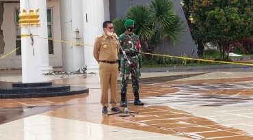 Safaruddin memimpin Apel Koordinasi Pos Komando Transisi Darurat Gempa ke Pemulihan Bencana